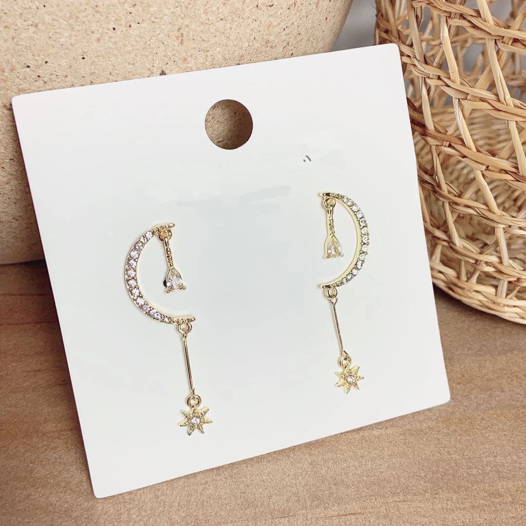 

Korea new zircon star moon earrings temperament fashion earrings female mixed batch korean earrings