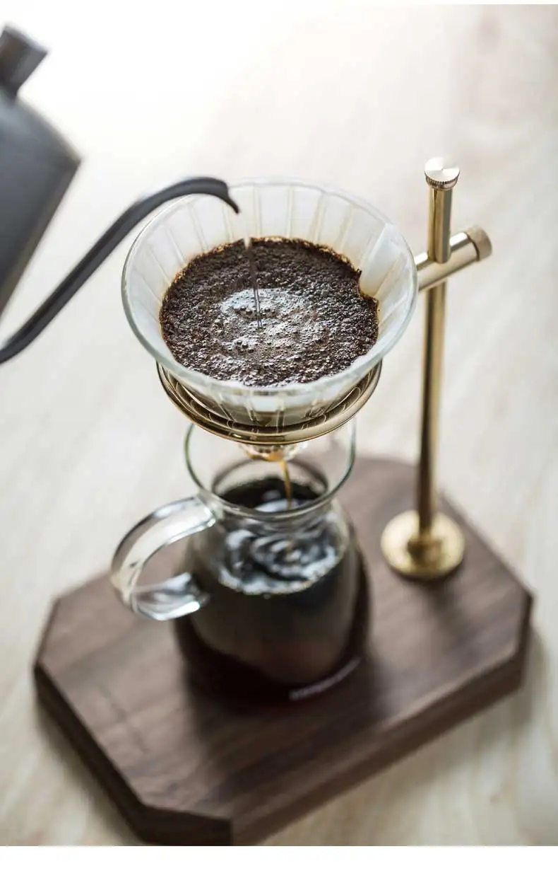 US $77.44 Cafede Kona Hand Brewed Coffee Sets Pour Over Coffee Maker Long Spout Kettle Hand Dripper Dripper Stand Server Filter Paper