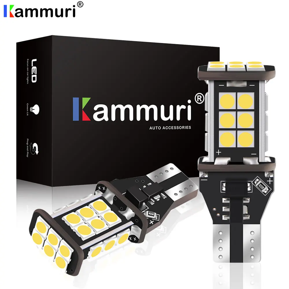Светодиодные лампы KAMMURI W16W T15 3030 SMD Canbus OBC без ошибок светодиодный Светодиодный
