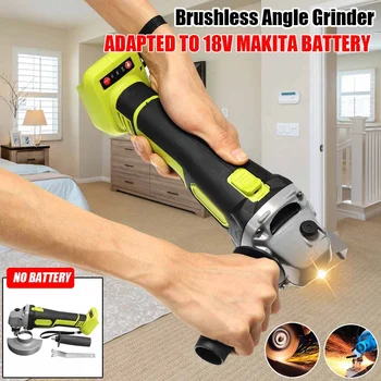 

18V 800W 100mm Cordless Brushless Angle Grinder DIY Power Tool Cutting Machine Polisher Without For Makita Battery