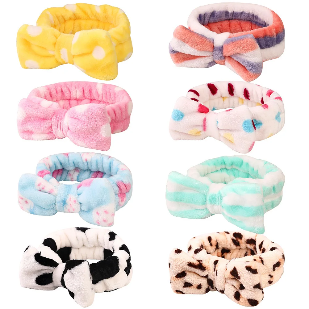 

2020 New Letter OMG Coral Fleece Soft Bow Headbands Wash Face Headband Women Girls Holder Turban Hairbands Hair Accessories