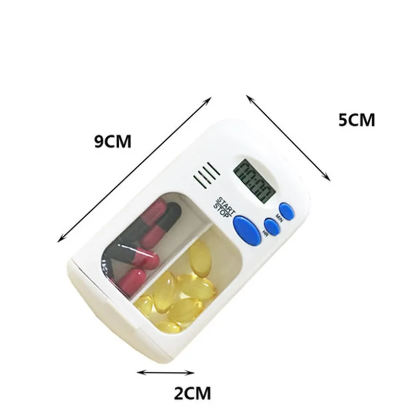 Мини портативное устройство для напоминания о приеме таблеток лекарственный Будильник с таймером электронный ящик Органайзер светодиодный дисплей Будильник Напоминание маленький аптечка
