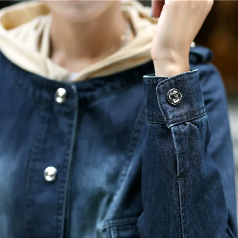 Denim Maternity Coat Jacket Pregnancy Women Clothes Winter New Maternity Dress Loose Large Hooded Detachable Denim Pregnant Coat