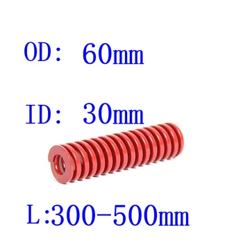 

Hot Sale 1Pcs Od 60mm Id 30mm Length 300-500mm Red spring (medium load) Spiral Stamping Compression Die Spring Helical