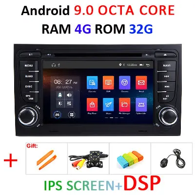 4G 32G IPS DSP Для Audi A4 S4 RS4 8E 8F B9 B7 B6 4G 64G 8 core Android 9,0 2 Din Автомобильный Радио dvd мультимедийный плеер стерео gps wifi obd2 DSP DVR - Цвет: 4G 32G IPS DSP