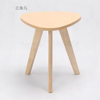

Nordic Solid Wood Small Coffee Table Simple Living Room Mini Small Round Table Small Apartment Sofa Triangle Side Table