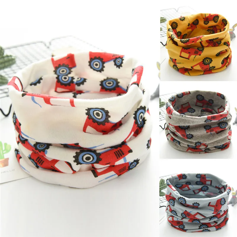 baby bibs New Autumn Winter Boys Girls Baby Tractors Scarf Cotton O Ring Neck Scarves baberos bebe impermeables #4N25 (5)