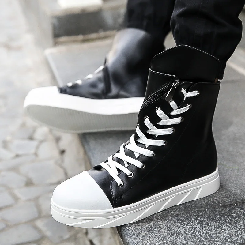 new brand leather and ankle boots autumn and winter men's boots fashion motorcycle boots outdoor work snow boots men's shoe