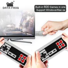 Dane żaba Retro gra wideo konsoli budować w 600 klasyczne gry Mini 8 Bit konsola do gier bezprzewodowy podwójny Handheld gamepady wyjście telewizyjne