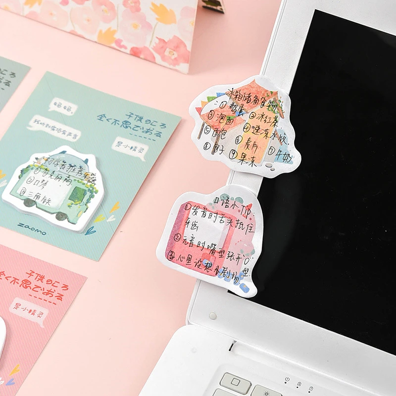 Красочные Kawaii блокнот для заметок милый мультфильм липкие заметки украшения офиса планировщик студенческий блокнот школьные принадлежности 02148