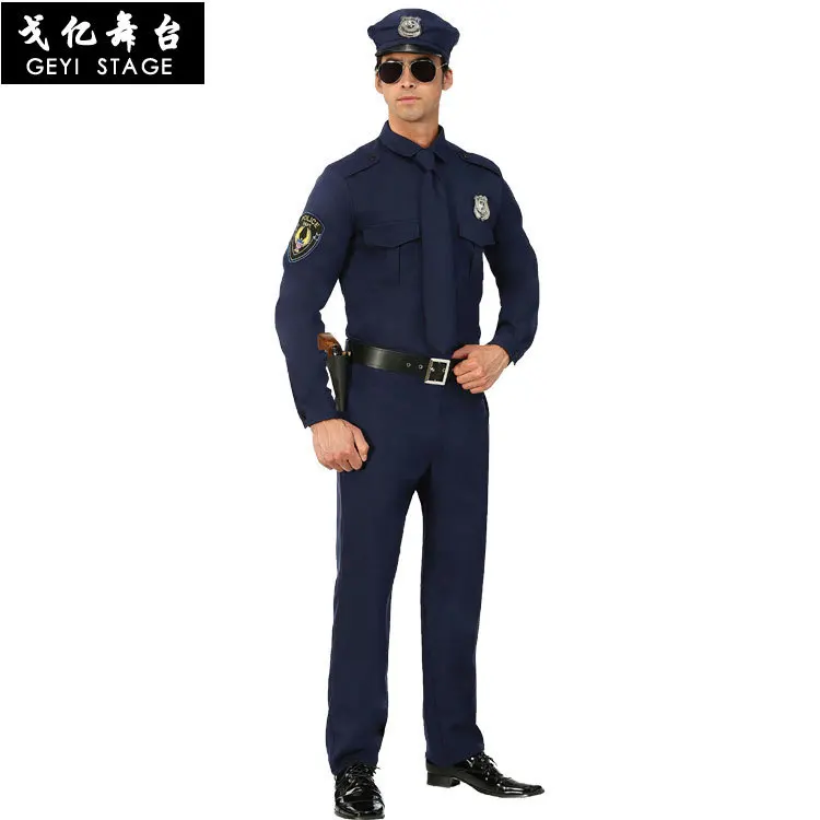 adultcostume Костюмы полицейских на Хэллоуин для взрослых, вечерние, карнавальные, полицейская форма для мужчин, армейский полицейский, косплей, комплекты одежды, вечерние, для выступлений - Цвет: adultcostume