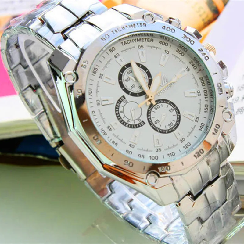 

Sports Watch Three-Eye Business Steel Belt Men's Women Alloy