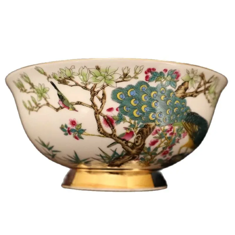 

Chinese Old Porcelain Pastel Flower-Bird Pattern Bowl