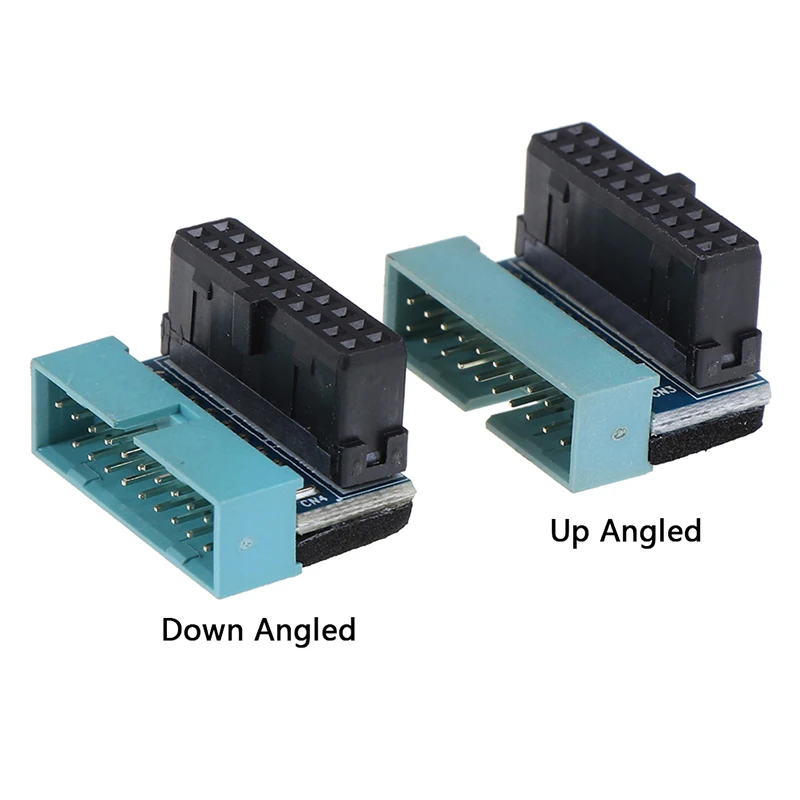 Адаптер-удлинитель USB 3 0 20 контактов штекер-гнездо под углом 90 градусов для