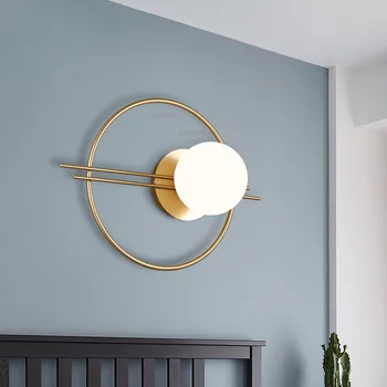 

Nordic LED Glass Wall Lamp Restaurant Gold/Black Creative Decoration Wall Light Fixtures Living Room Bedroom Wall Art Lighting