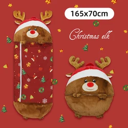 Saco de dormir grande de dibujos animados, almohada de felpa de Reno de Navidad, regalo de cumpleaños para niños, puede ser un buen Mono para dormir, nuevo