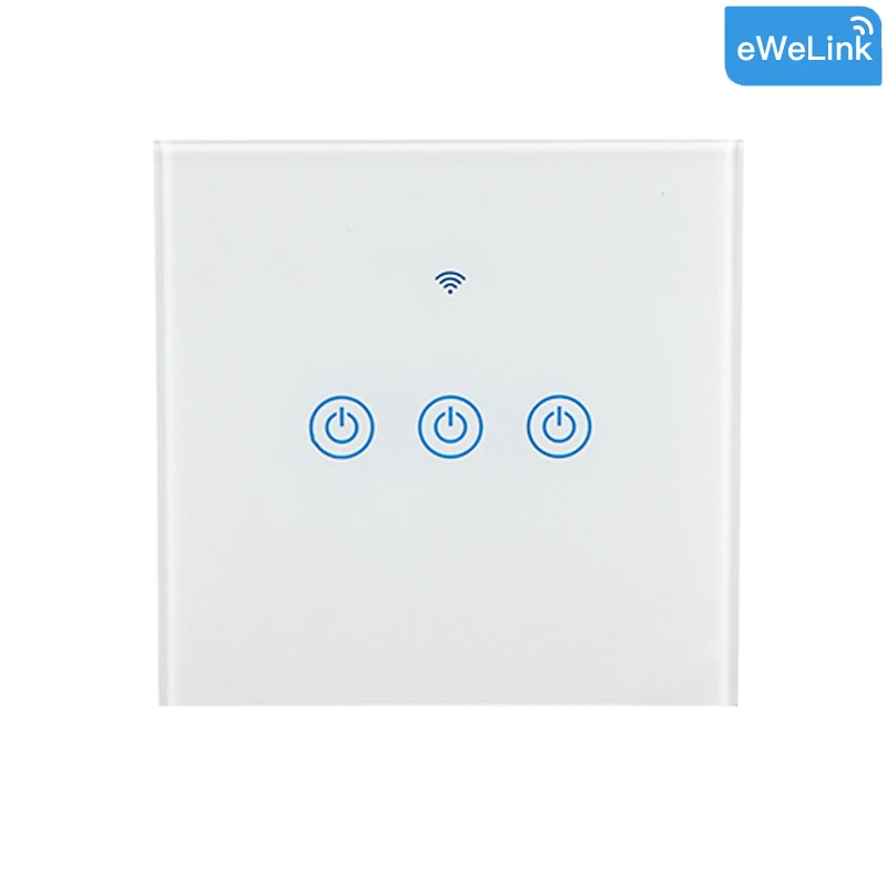 3 gang 1PC FrankEver Wi-Fi Смарт настенный выключатель 1/2/3 сенсорный Сенсор 10A переключатель дистанционного Управление работает с Amazon Alexa Google Home через eWelink приложение - Цвет: 3 gang 1PC