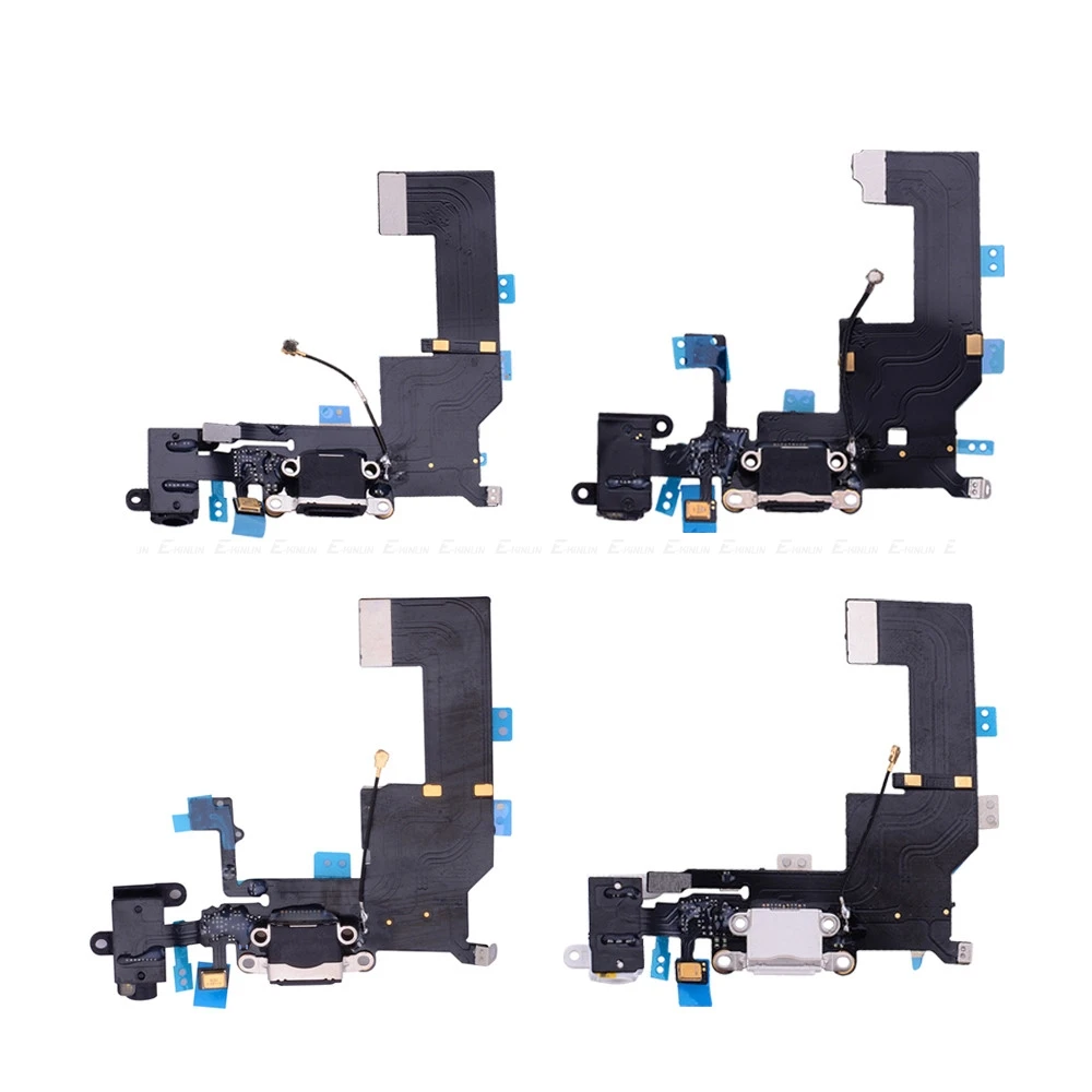 10pcs lot USB Charger Plug Dock Charging Connector Port Flex Cable For iPhone 5S 5C 5 4S 4 HeadPhone Audio Jack Microphone Parts