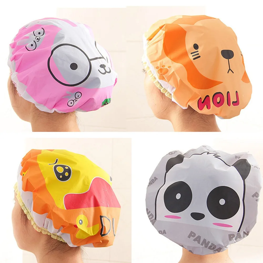 Women Shower Caps Colorful Bath Shower Hair Cover Adults Waterproof Bathing Elastic Band Cap Spa Cap Women Kids Hair Protective shower cap waterproof shower cap