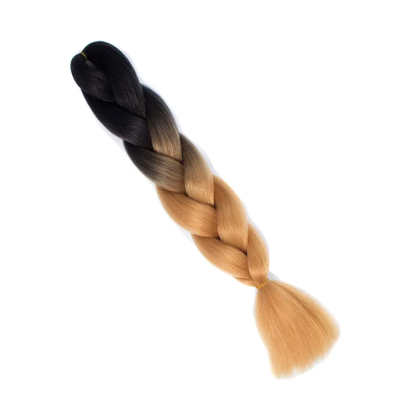 ZYR Джамбо косы Высокая температура волокна Омбре крючком Наращивание волос 24 дюймов 100 г - Цвет: B25