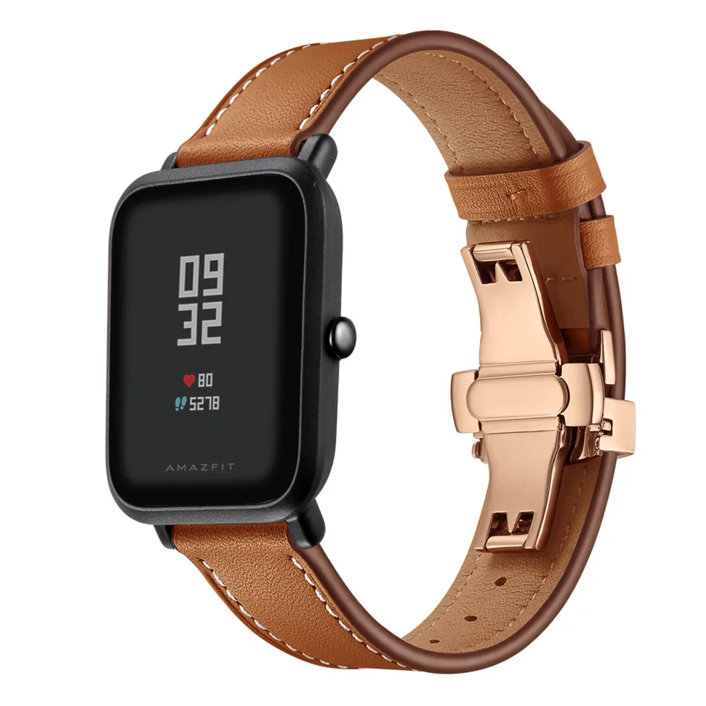 Быстросъемный мягкий Премиум кожаный ремешок сменный ремешок для Huami Amazfit Bip