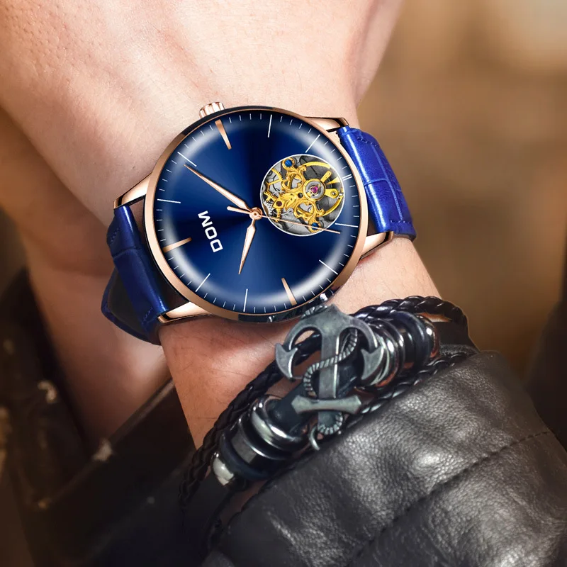 

Fully Automatic Hollow out Watch Men's Analog Watch MEN'S Table Waterproof Students Trend Watch Mesh Belt M-1268GL-2M