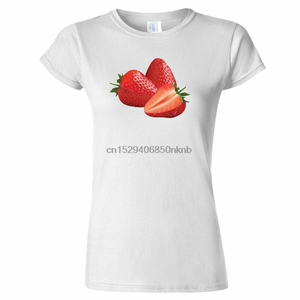 Простая женская футболка с логотипом клубники клубника естественное питание