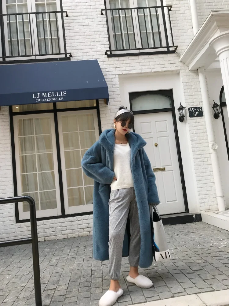 Осенне-зимнее женское пальто из искусственного меха, Толстая теплая длинная куртка с капюшоном большого размера, Женская Роскошная Повседневная Свободная верхняя одежда с хлопковой подкладкой