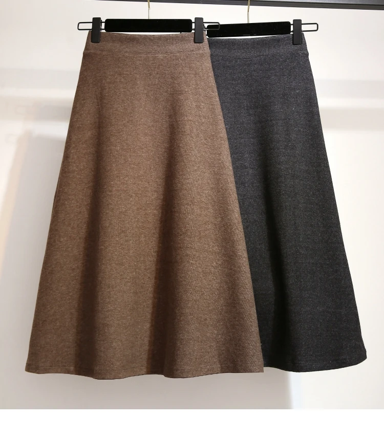 Большие размеры 3XL Элегантная Женская осенне-зимняя трикотажная юбка женские Юбки-миди в стиле ампир повседневные женские офисные юбки S49