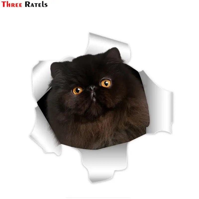 

Наклейка на холодильник Three Ratels QM-14 Cute 3D персидский кот Авто Наклейка на мотоцикл