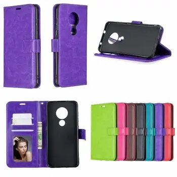 

100pcs/lot free shipping Soft TPU + PU Leather Crazy Horse Wallet Case for NOKIA 4.2 3.2 6.2