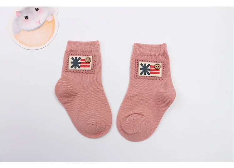 Autumn New Style Children Socks Retro Color Combed Cotton Children Short Socks Cool Applique Breathable Children's Socks Manufac