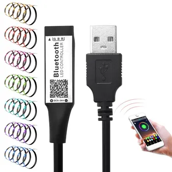 

Mini USB strip controller Bluetooth APP Smart RGB USB Colorful Sync to Music & Timer Controller for 5V RGB LED Strip Light