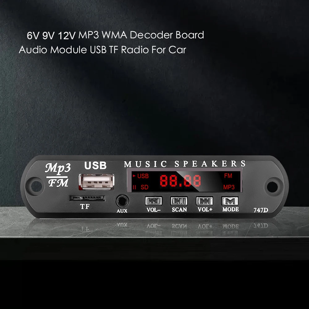 Kebidu с источником питания от постоянного тока 6V 12V автомобильный AUX 3 5 мм MP3 модуль