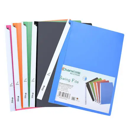 10PCS Creative Office File Cover A4 Paper File Organizer Report Cover Rotation Slide Grip Clip Folder