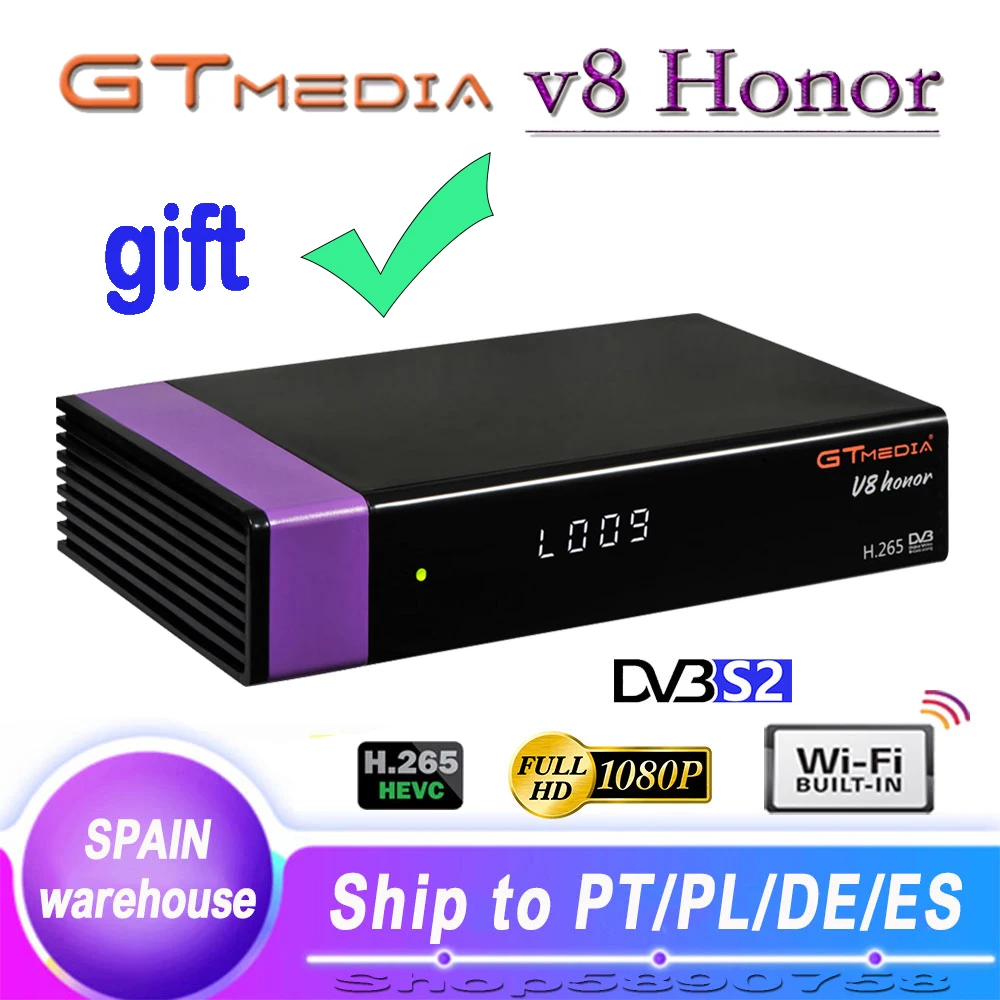 1080P HD DVB S2 GTmedia V8 Honor Интерфейсный спутниковый приемник со встроенным Wi Fi такой же