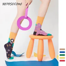 [HEPOSCKONE] продукт, Модные индивидуальные женские носки Харадзюку, милые Мультяшные осенне-зимние носки, подарок, счастливые носки