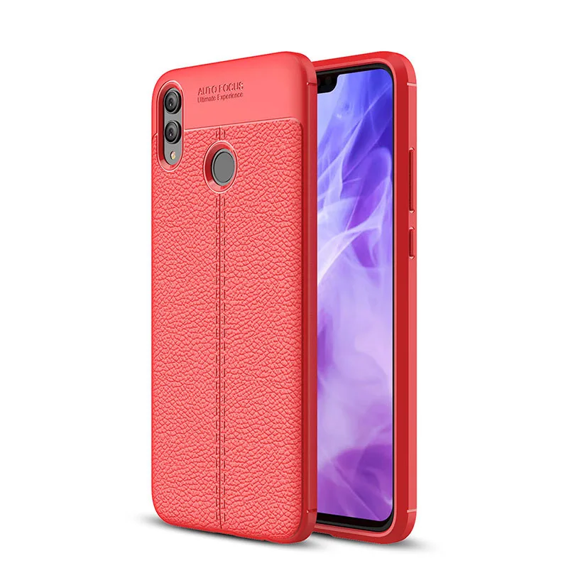 red Кожаный силиконовый чехол для задней крышки телефона для huawei p smart plus psmart+ роскошный мягкий резиновый чехол для телефона p smart z - Цвет: red