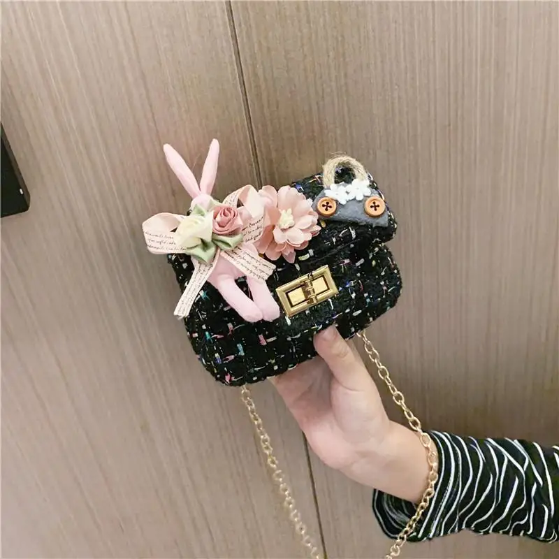 para Meninas Bolsa de Corrente de Brinquedo das Crianças Bolsa de Coelho Coreana do Ombro Brinquedo para Crianças Mini Versão Selvagem Diagonal Bolsas Acessórios 2 Para meninas saco de corrente de brinquedo