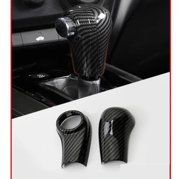 

ABS Matte/Carbon fibre internal Car gear shift lever knob handle cover trim For Honda HRV HR-V Vezel 2014-2019 accessories 2pcs