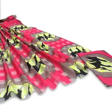 Африканская восковая лента, Шелковый воск, Анкара,, атласная ткань, 4 Ярда, audel/modell, хлопковая ткань для платья+ 2 ярда, шифон, YBG112613