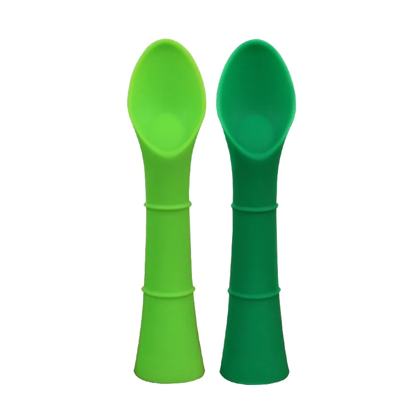 

Baby Feeding Spoon Bamboo Shape Soft Silicone Anti Choking Training Teething Toy Tool Kids Feeding Accessories