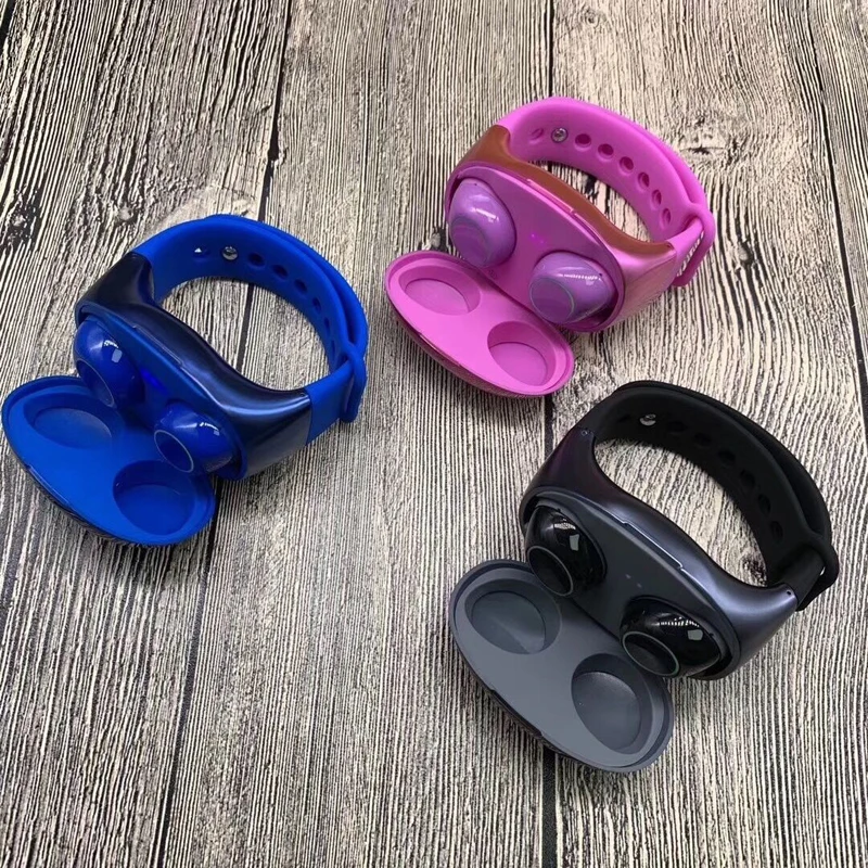 Youbina TWS беспроводные Bluetooth наушники портативный умный Браслет Беспроводные стереонаушники hi-fi 2в1 часы Хранение зарядных устройств