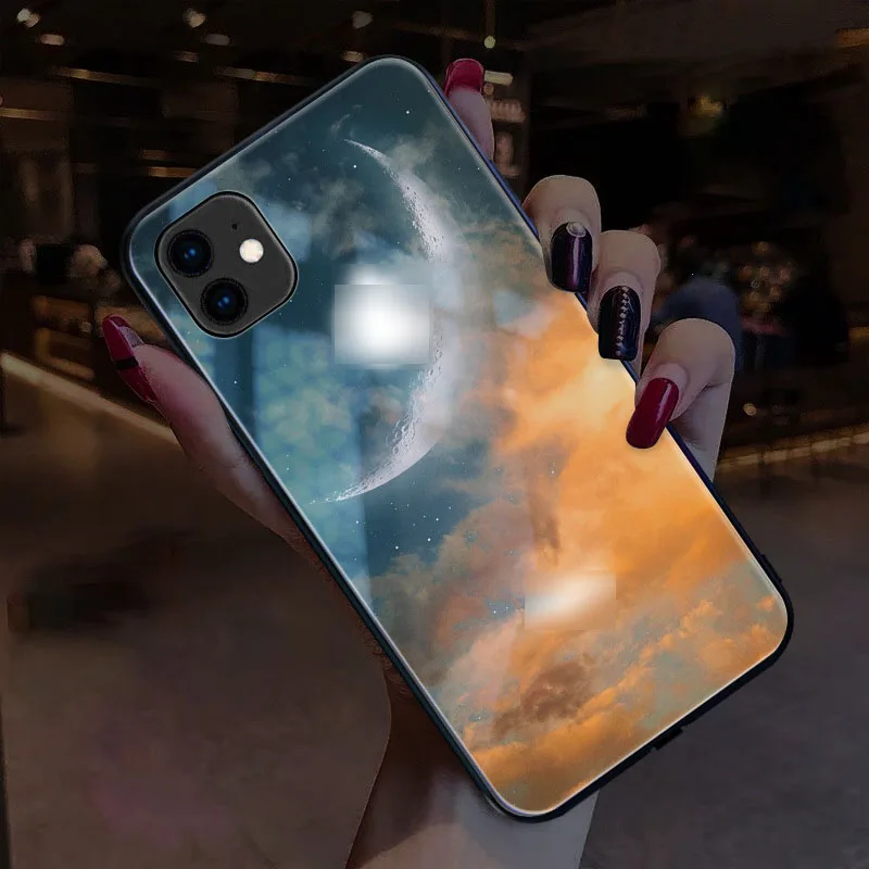 Calling Sound Control Mobile Phone Case For Apple Logo Iphone 6 7 8 11 12 XS XR MAX Illuminated Protect Shockproof Glasses Cover