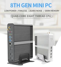 Eglobal Fanless มินิคอมพิวเตอร์ Intel i7 8565U/7560U i5 8265U/7260U 2 * DDR4 MSATA + M.2 PCIE mini PC Windows 10 HTPC NUC VGA DP HDMI(China)