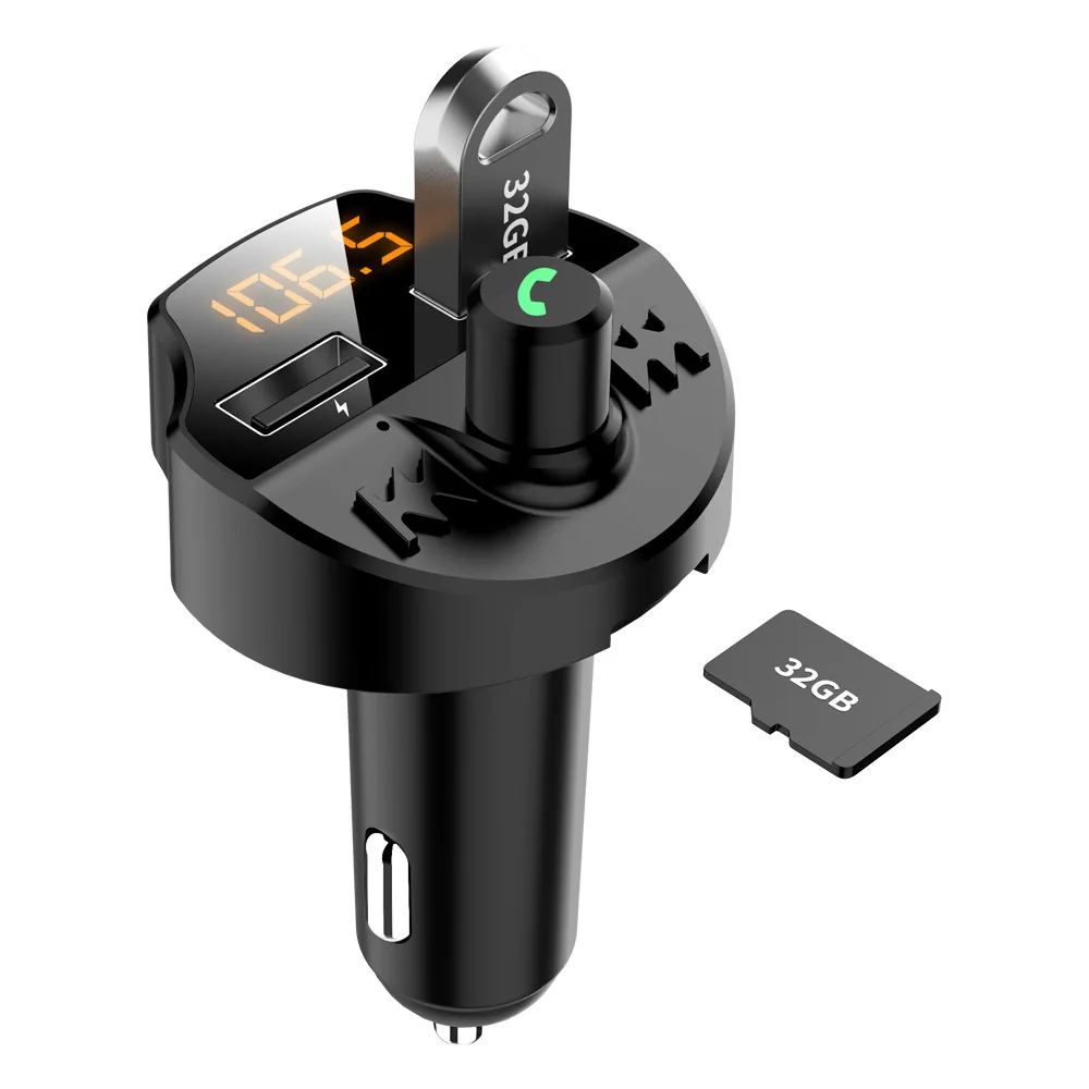 

Double USB Bluetooth 5.0 Fm Transmitter Car Kit MP3 Modulator Car Charger QC3.0