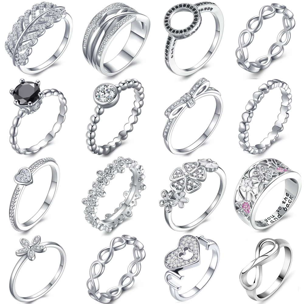 OCTBYNA-Anillo de plata con recipiente de Color para mujer, sortija Original apilable para fiesta, regalo de compromiso, joyería de boda