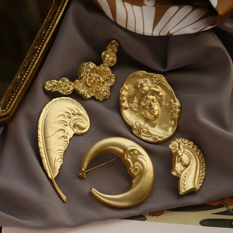 FFLACELL Новая Винтажная Золотая Серебряная эмалированная булавка с кроличьим пером