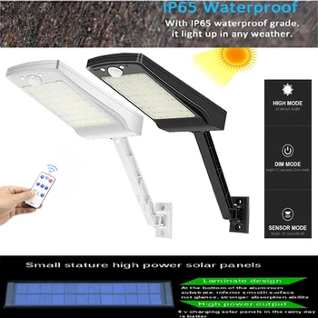 

Outdoor Solar LED Light PIR Motion Sensor remote Control Energy Saving Street Garden Path Wall Lamp Sunlight spotl