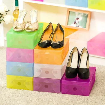 

shoe rack Hot-Sell-Foldable--Plastic-Shoe-Boxes--Organizer-Storage-Stackable-Tidy-Box полка для обуви